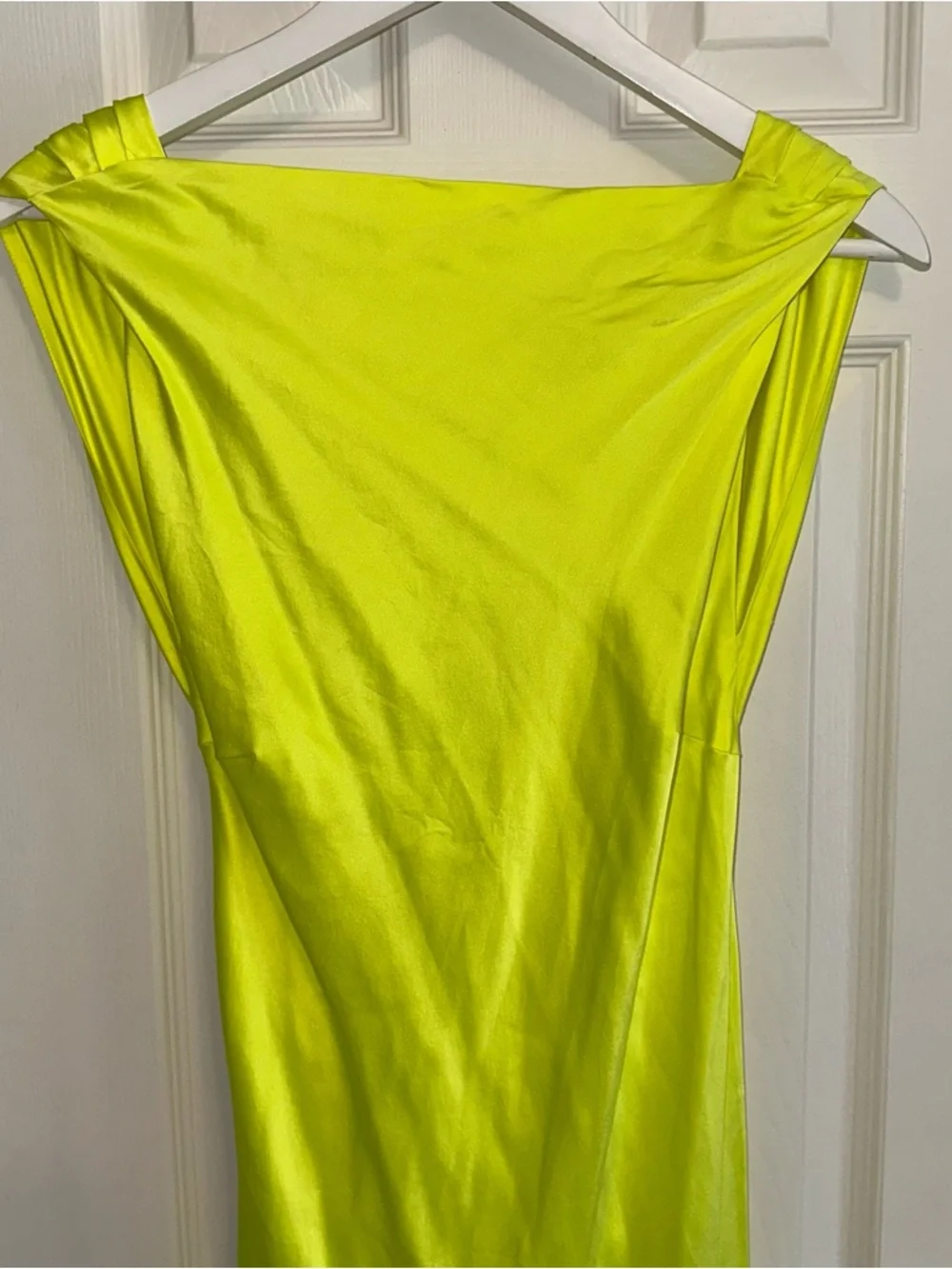 The Bar Max Midi Open Back Neon Yellow Dress